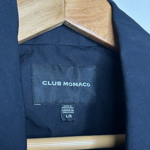 CLUB MONACO Mac Cotton Blend Trench Coat Eclipse Blue Sz L $329 - Picture 5 of 6